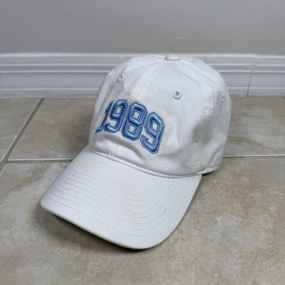 Taylor Swift 1989 Hat Unisex OSFM White Good Embroidered Baseball Cap T.S.
